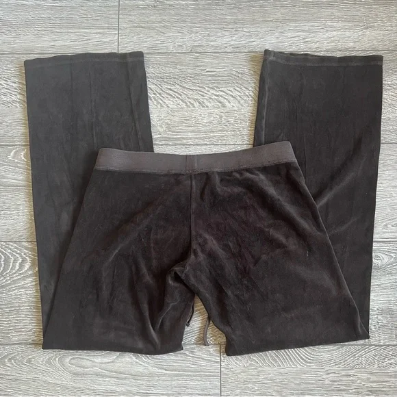 JUICY COUTURE Brown Velour Wide Leg Pants with Bling | Made in USA | Size M EUC - Picture 4 of 15
